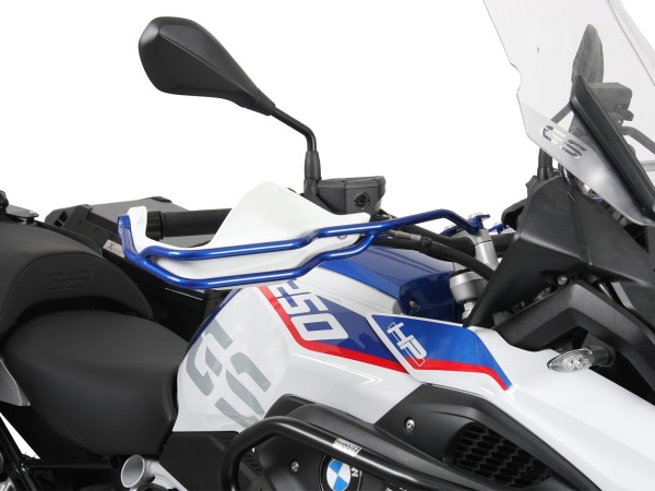 Handvatbeschermer links en rechts metallic blauw voor BMW R 1250 GS HP-Style (19-23) Hepco & Becker