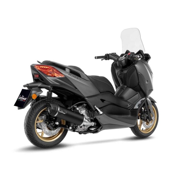 LeoVince uitlaatsysteem SBK Nero voor Yamaha X-Max 300 Tech Max, roestvrij staal, slip on, ABE, Euro5