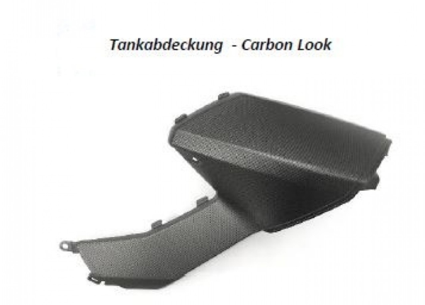 Tankdeksel, plastic, rechts, carbon voor Aprilia Shiver 900