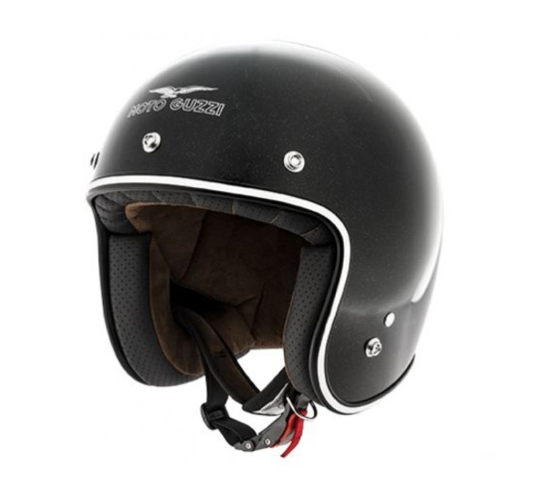 Moto Guzzi jethelm Metalflank, zwart - XS