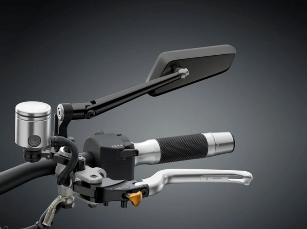 Spiegel RIZOMA Circuit 744 rechts voor Vespa, zwart geanodiseerd